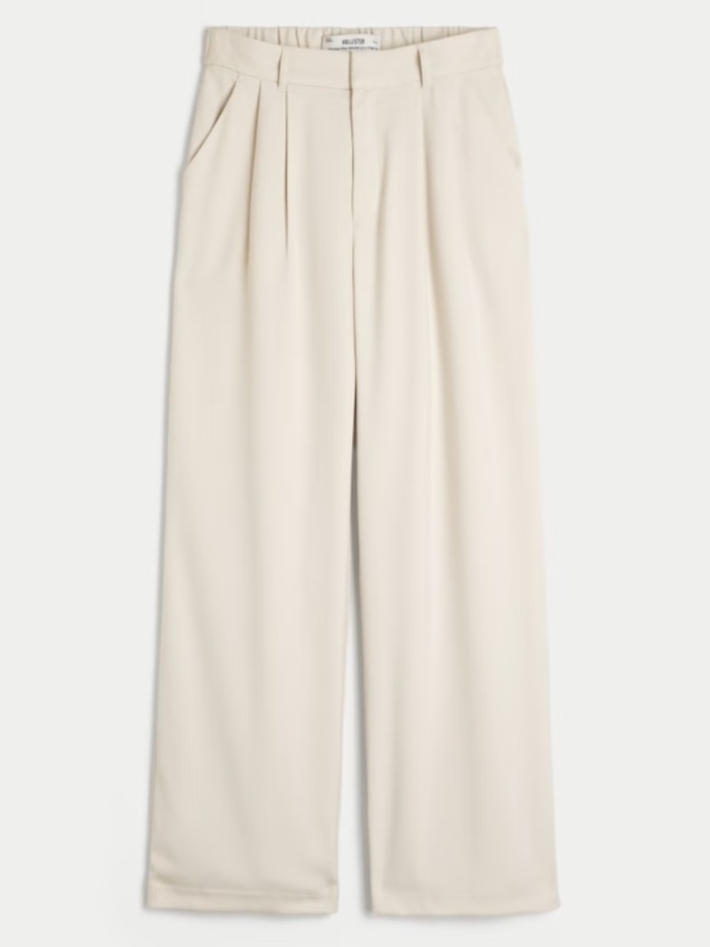 Cream Hollister high rise wide leg trousers size M